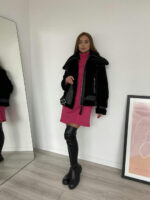 Куртка экокожа кролик мех зима