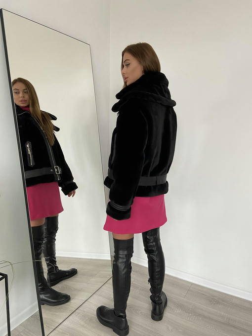 Куртка экокожа кролик мех зима — изображение 7