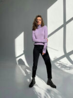 Молли д/р трикотаж рубчик средний с начёсом гольф