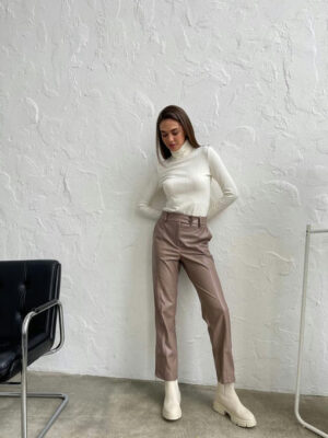 Брюки экокожа на замше