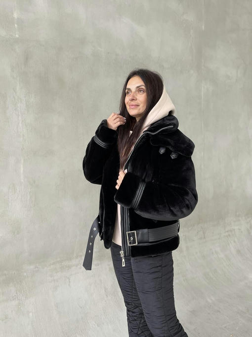 Куртка экокожа кролик мех зима — изображение 6