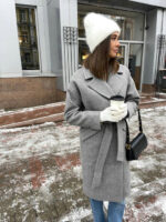 Мемфис классик кашемир меланж на трикотаже утепленное пальто