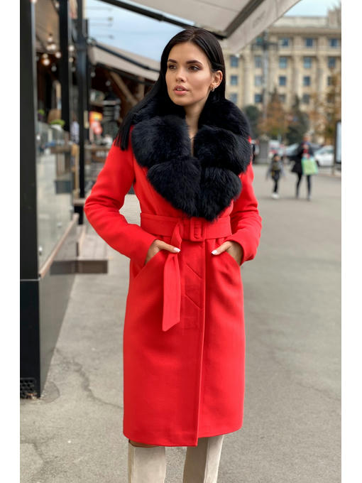 Зимнее пальто с меховым воротником — изображение 8