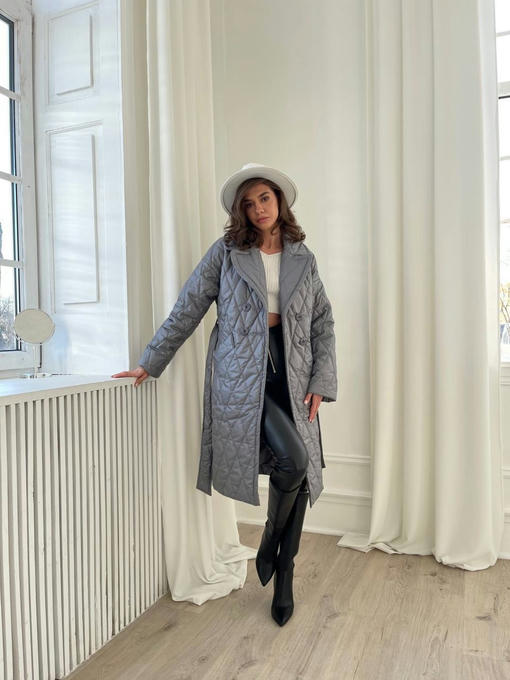 Куртка хаски плащевка сире стеганная ромб — изображение 3