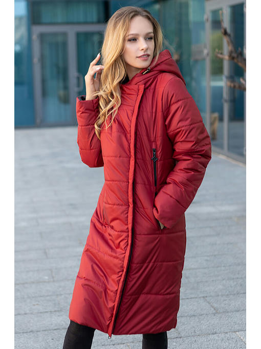 Демисезонное пальто-куртка красного цвета — изображение 6