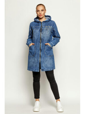 Демисезонная женская джинсовая куртка-ветровка