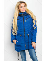 Куртка женская демисезонная синяя с капюшоном