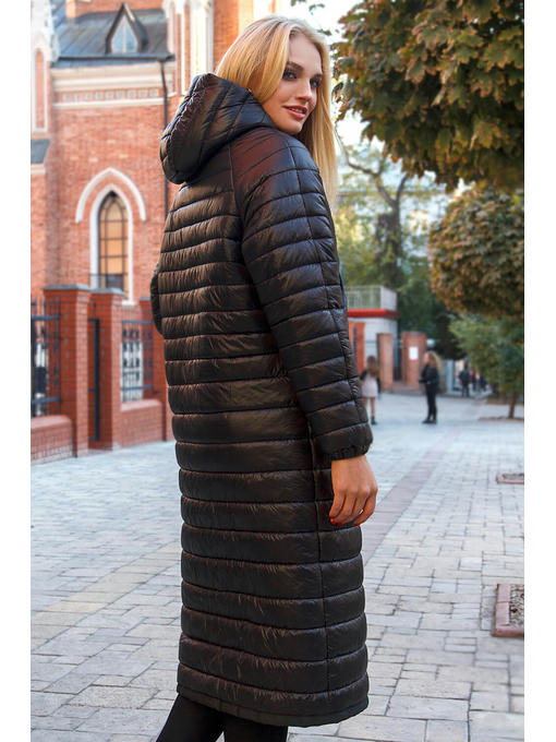 Молодежное модное демисезонное пальто в стиле оверсайз черного цвета — изображение 6