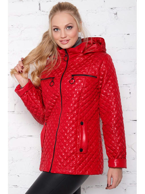 Красная женская куртка осень-весна — изображение 3