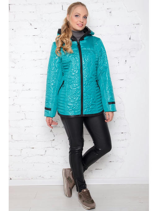 Бирюзовая женская демисезонная куртка — изображение 3