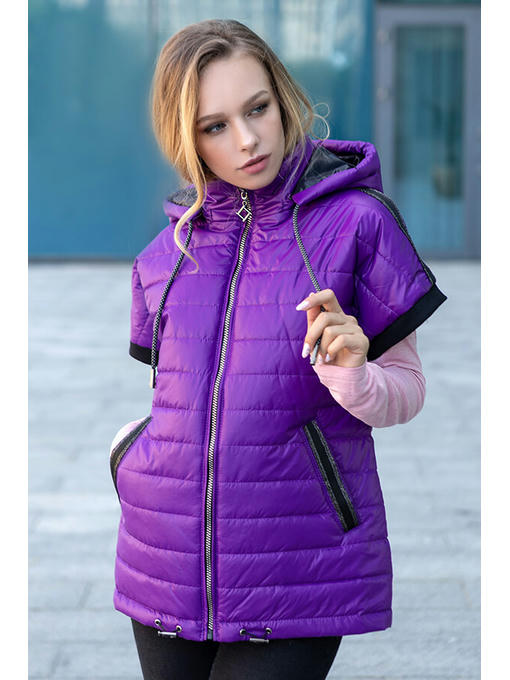 Женская стеганная жилетка цвета фуксия (фиолетовая)