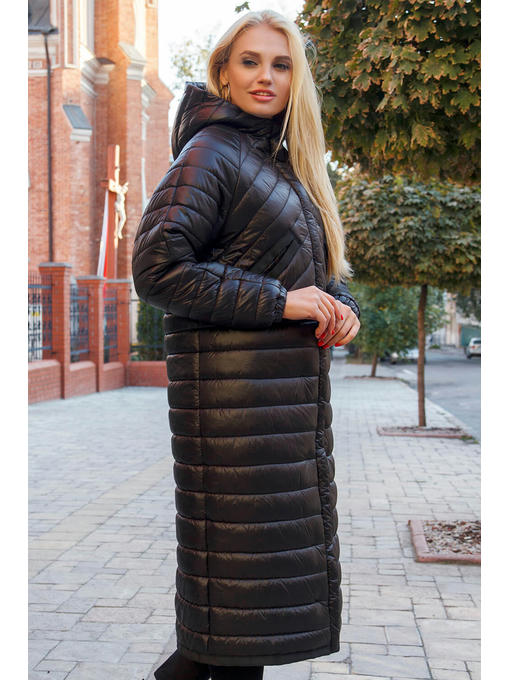 Молодежное модное демисезонное пальто в стиле оверсайз черного цвета — изображение 2