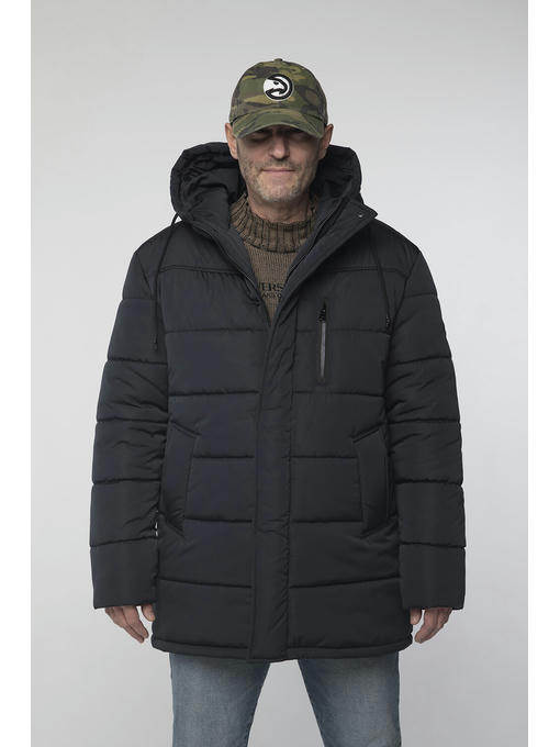 Стильная мужская зимняя куртка темно-синего цвета — изображение 5