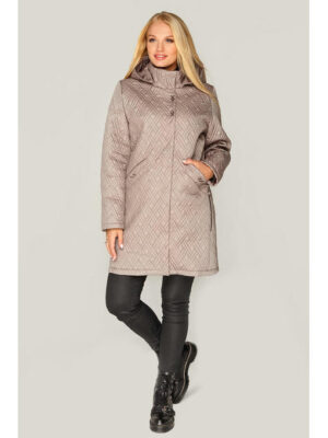 Демисезонная женская куртка стеганая, бежевого цвета от