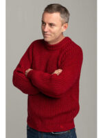 Шерстяной мужской свитер с рукавом реглан красного цвета
