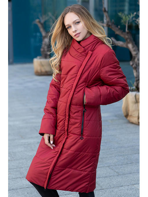 Демисезонное пальто-куртка красного цвета — изображение 7