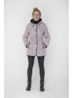 Демисезонная женская куртка с капюшоном сиреня