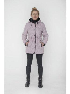 Демисезонная женская куртка с капюшоном сиреня