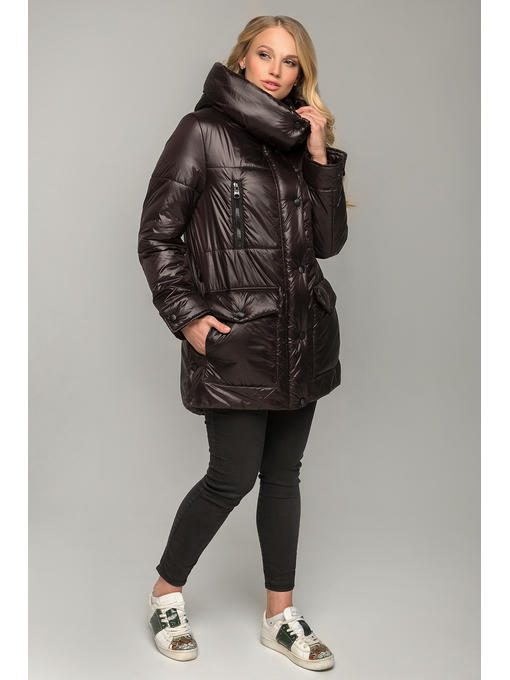 Демисезонная женская куртка еврозима черная, 46-56 р — изображение 9