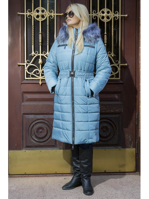 Женское пуховое пальто в цвете брокард на зиму — изображение 2