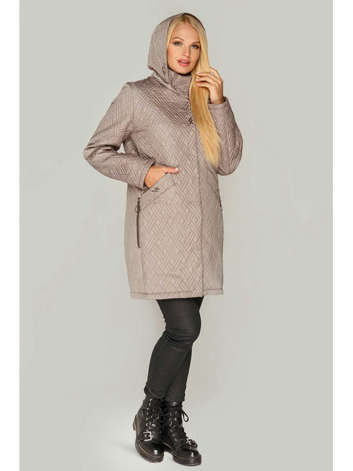 Демисезонная женская куртка стеганая, бежевого цвета от — изображение 4