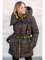 Зимняя женская куртка оверсайз цвета хаки