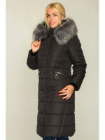 Зимнее молодежное пальто в черном цвете