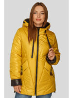 Стильная демисезонная женская куртка в ультрамодном цвете горчица