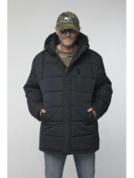 Стильная мужская зимняя куртка темно-синего цвета