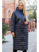 Молодежное модное демисезонное пальто в стиле оверсайз, цвет синий