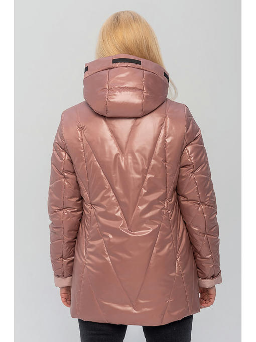 Модная куртка на межсезонье больших размеров в цвете пудра — изображение 2