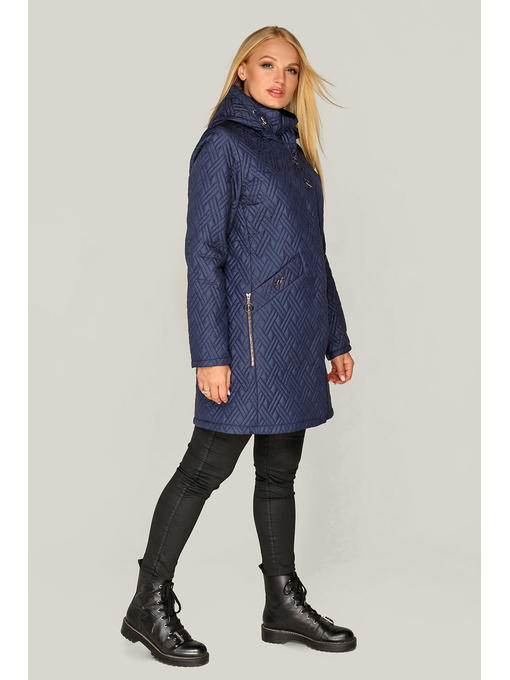 Синяя женская куртка демисезон, стеганая из новой коллекции — изображение 3