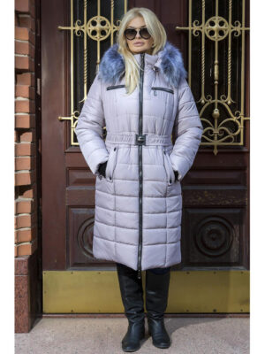 Пальто-куртка женское на зиму в цвете пудра