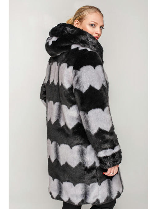 Удлиненная эко шуба с серо-голубым отливом под норку — изображение 2