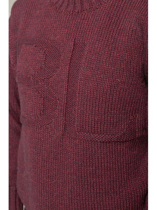 Зимний мужской шерстяной свитер цвета бордо — изображение 2