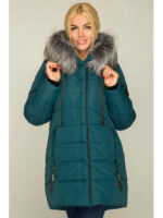 Зимнее женское пальто, цвет волна