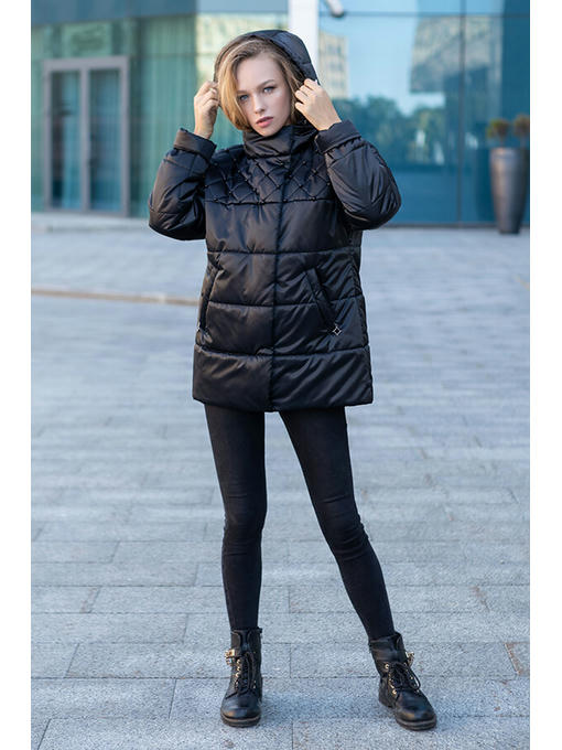 Куртка черная демисезонная женская в размерах 46-54 — изображение 8