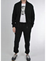 Мужской вязанный шерстяной костюм Винсенте черного цвета