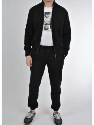 Мужской вязанный шерстяной костюм Винсенте черного цвета