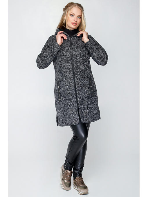 Кардиган женский трикотажный темно-серый — изображение 2