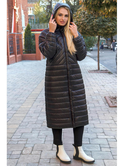 Молодежное модное демисезонное пальто в стиле оверсайз черного цвета — изображение 7