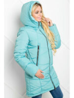 Длинная женская демисезонная куртка мята 17052