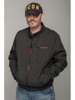 Мужская модная ветровка на весну-осень в цвете графит на молнии