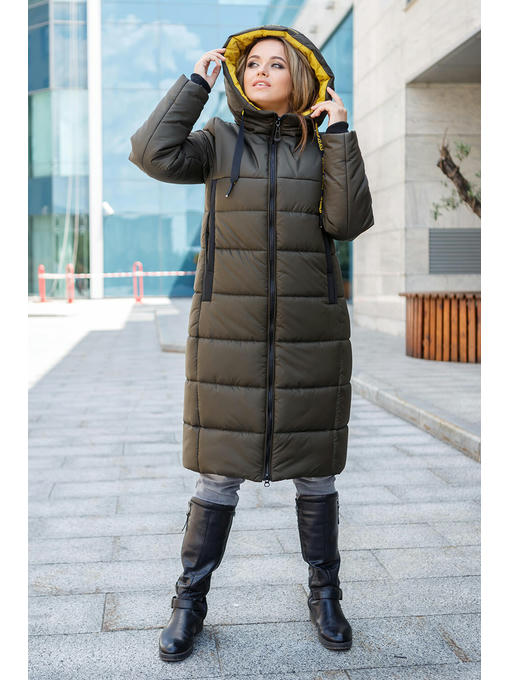 Пальто на осень / зиму в цвете хаки — изображение 4