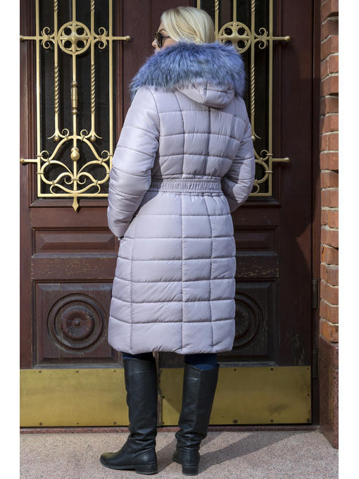 Пальто-куртка женское на зиму в цвете пудра — изображение 4