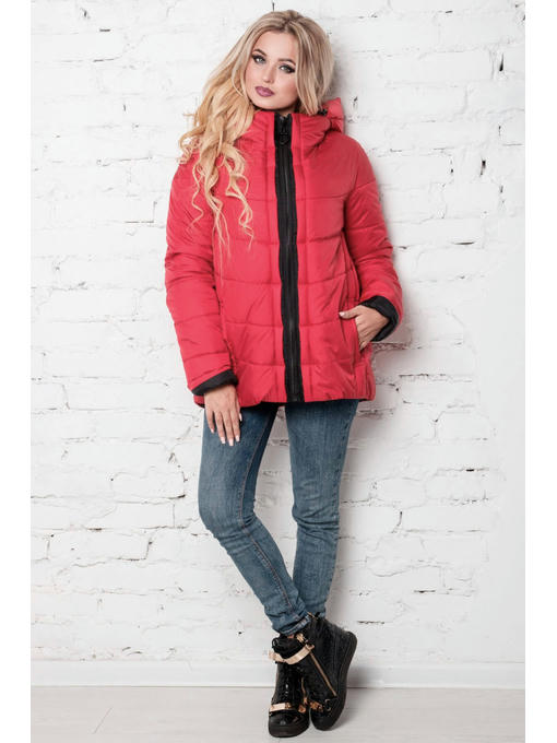 Короткая красная куртка на весну / осень — изображение 2