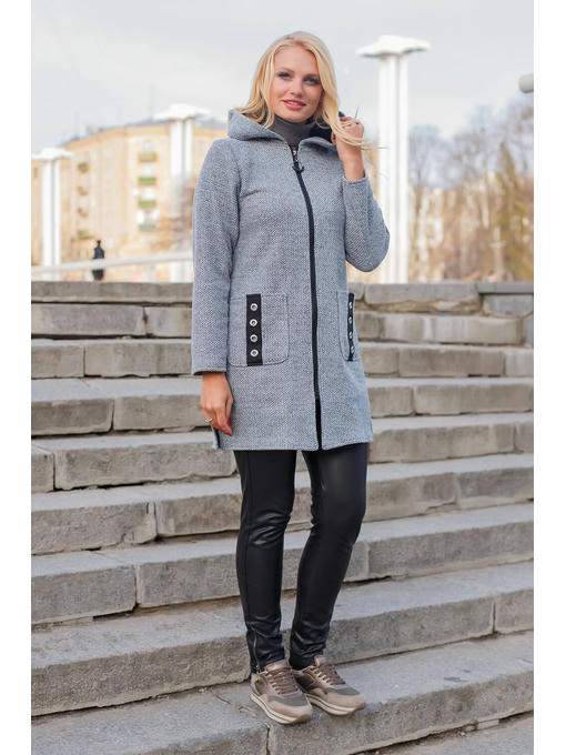 Кардиган женский букле в светло-сером цвете на сезон весна-осень — изображение 2