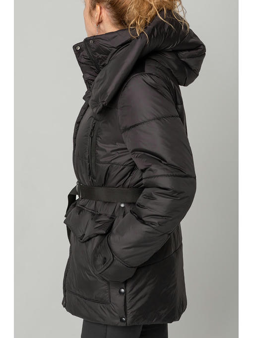 Демисезонная женская куртка еврозима черная матовая, 46-56 р — изображение 5