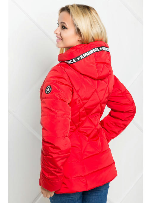 Красная демисезонная куртка из плащевки — изображение 3