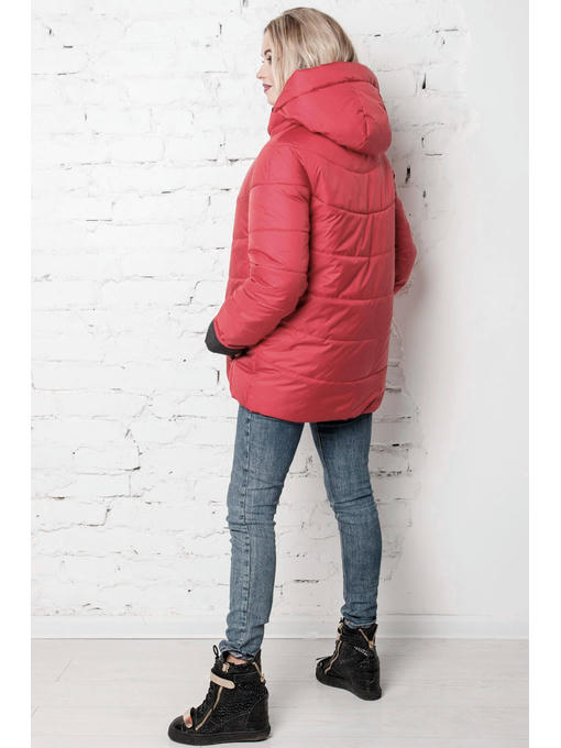 Короткая красная куртка на весну / осень — изображение 4
